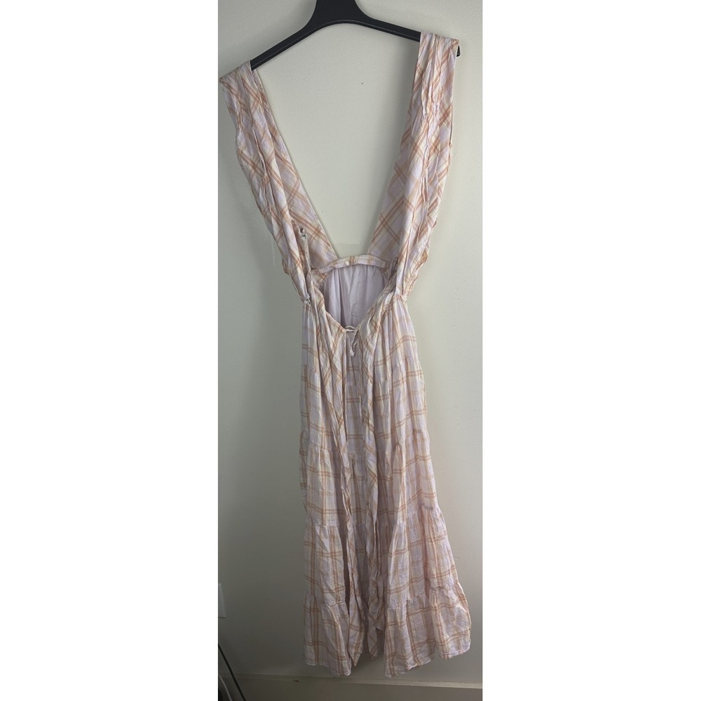*Flaw Ulla Johnson Noelle Wrap Dress Plaid Midi Fit Flare Criss Cross Tie Size 4 - Picture 7 of 16